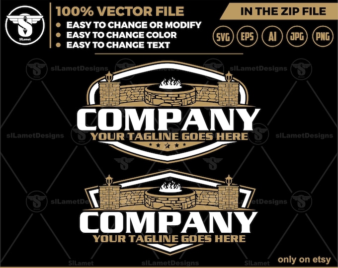 hardscaping fire pit logo - hardscaping logo - hardscaping service logo