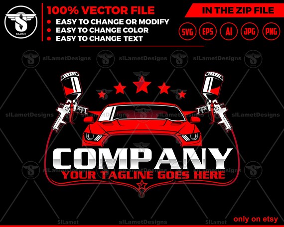 Car Paint Logo - Auto Paint Logo - Vehicle Refinishing logo - Automotive Paint Shop logo - Custom Paintwork logo