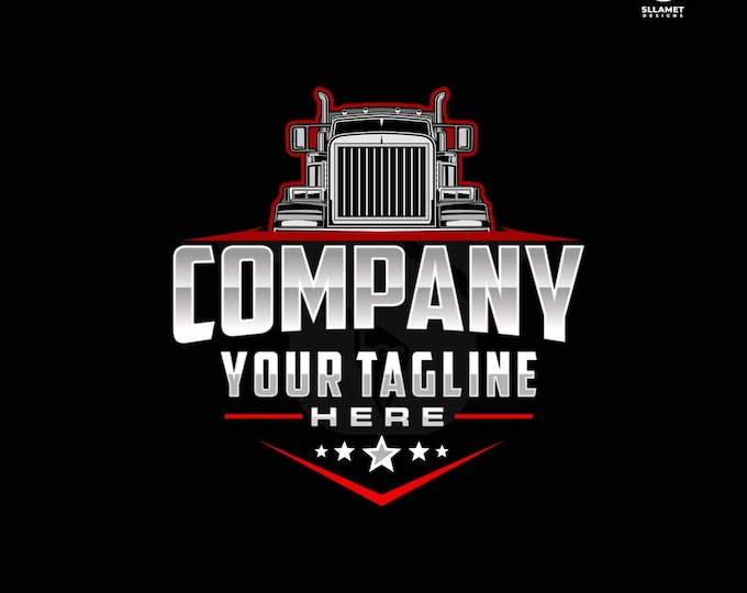 Semi Truck Logo – Editable Vector Logo for Logistics & Freight Transport Branding (SVG, AI)