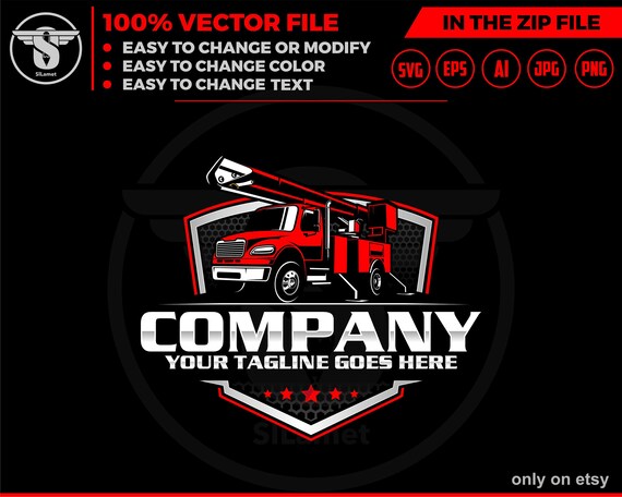 Bucket Trucks logo - tree sevice logo - Forestry Bucket Trucks logo - chainsaw logo - Tree trimmer truck