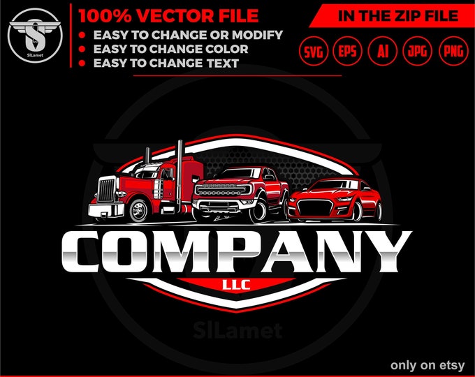 automotive logo - vehicle logo - grage logo - big rig, pickup and car sport logo