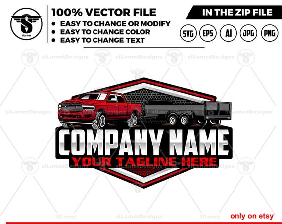 america pickup and dump trailer logo - pickup and trailer logo - dump trailer services logo - dump junk services logo - dump trailer