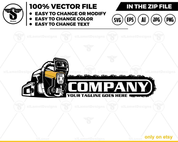 chainsaw logo- tree sevice logo - chainsaw logo - tree cutter - logging logo - logg logo