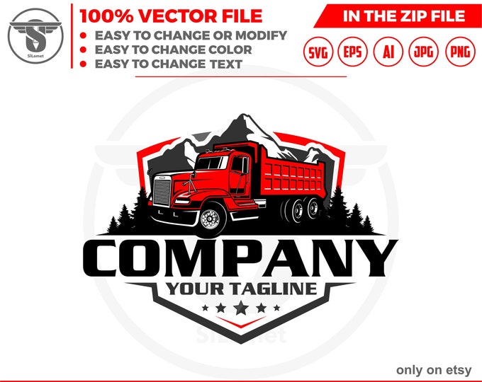 dump truck mountain logo, Dump Truck logo, Truck logo Svg, american dump truck logo, industry, heavy, machinery, industrial, equipment