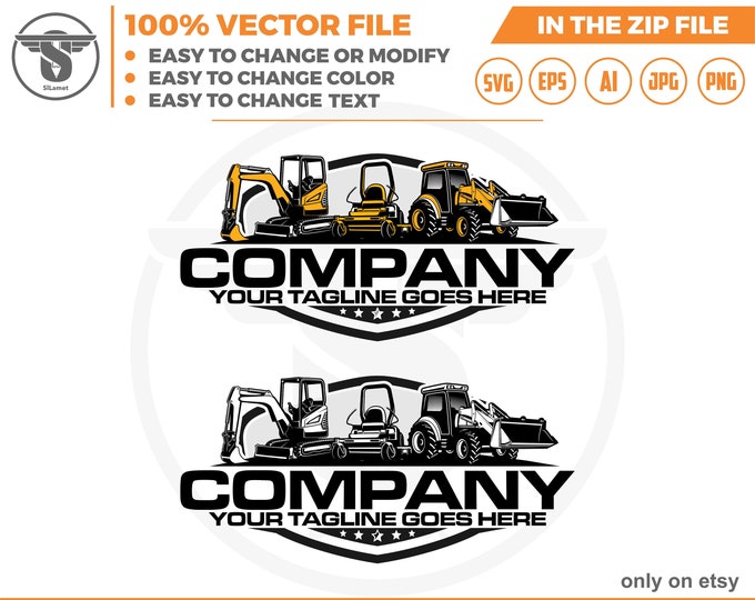 equipment vehicles logo - mini excavator, lawn mower, bulldozer - heavy equipment svg, dump truck, mini excavator, Skid steer loader logo,