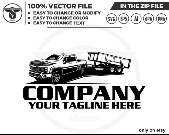 chevy truck and dump trailer, dump trailer logo, pickup dump trailer, Bumper Pull Dump Trailer logo, dump trailer logo