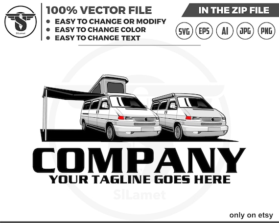 campervan svg, Camper van logo, travel van car, camper van vector isolated logo design