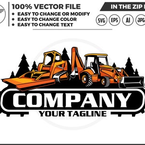 lawn mower skid steer and Backhoe Loaders, lawn mower excavator, Backhoe Excavator logo svg, Backhoe svg, heavy equipment vehicle logo