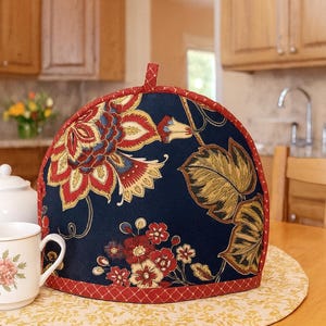 Jacobean Tea Cozy: British Inspired Teapot Cover, Handmade Kitchen Decoration