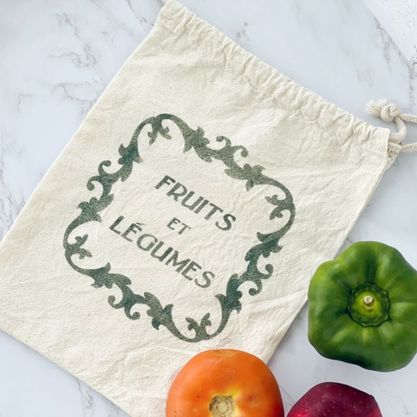 Eco-Conscious Bags for Produce, Reusable Fruit Vegetable Bags, Unbleached Cotton Bags for Fruits and Vegetables
