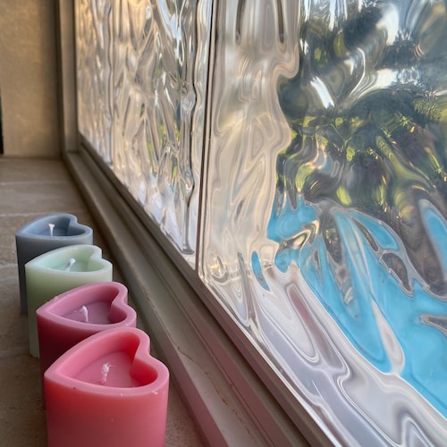 Handmade Heart Shaped funky/ aesthetic scented candle