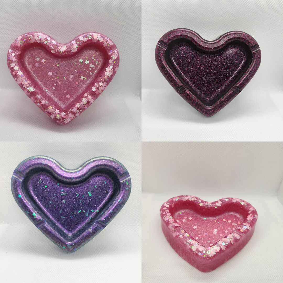 Heart Glitter Ashtrays Cute Kawaii - Etsy