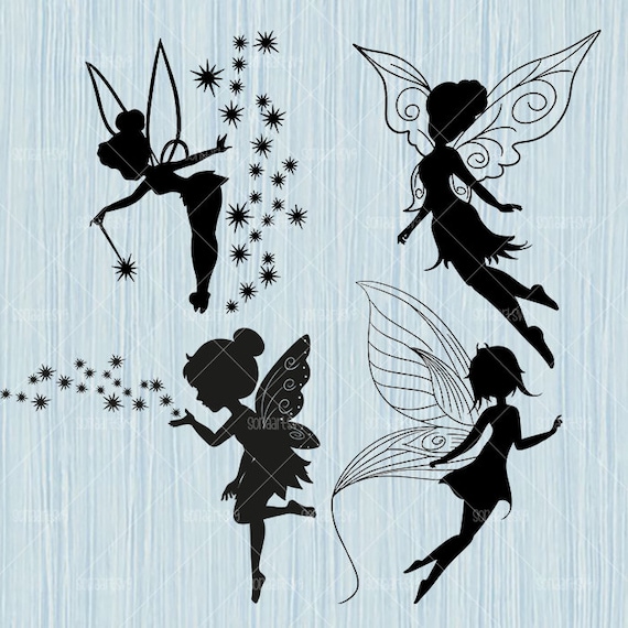 Tinkerbell Flying Silhouette Tattoo