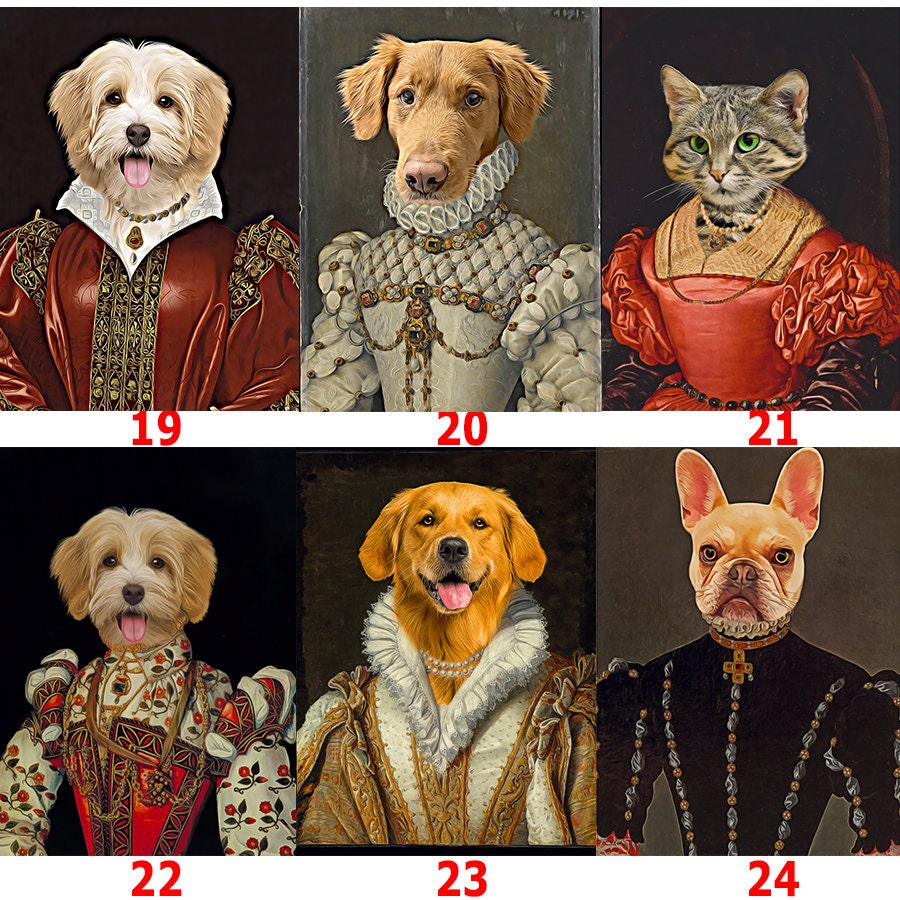 Custom Pet Portrait Royal Pet Portrait King Pet Queen Pet Etsy
