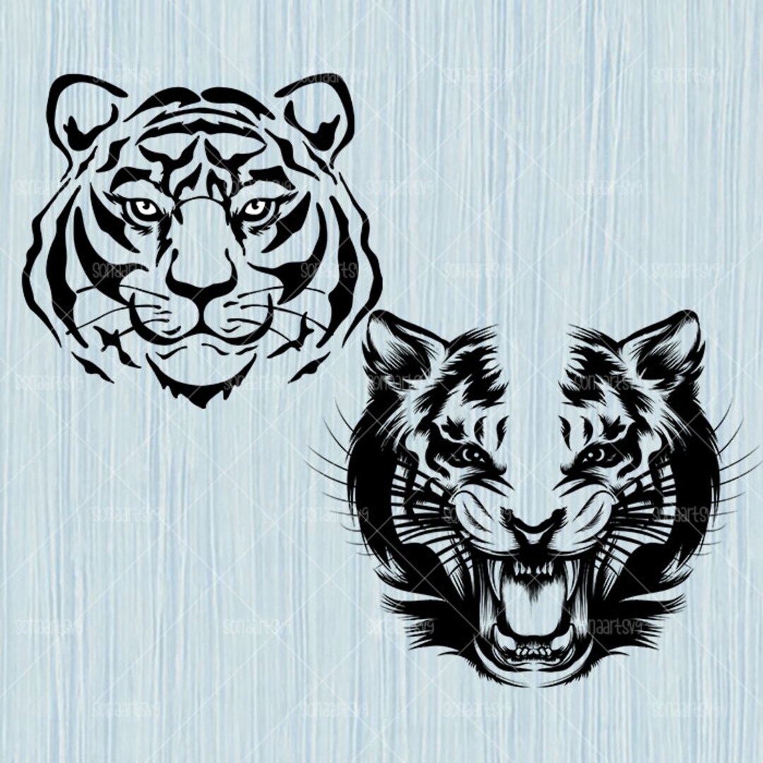 Tiger Face SVG Png, Tiger Head Svg, Africa Animals Svg, Wild Life Svg