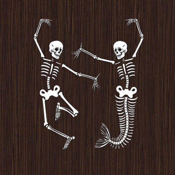 Halloween Svg - Dancing Skeleton Svg Png - Skeleton Mermaid Svg Png - Mermaid Skeleton Dancing Svg Png