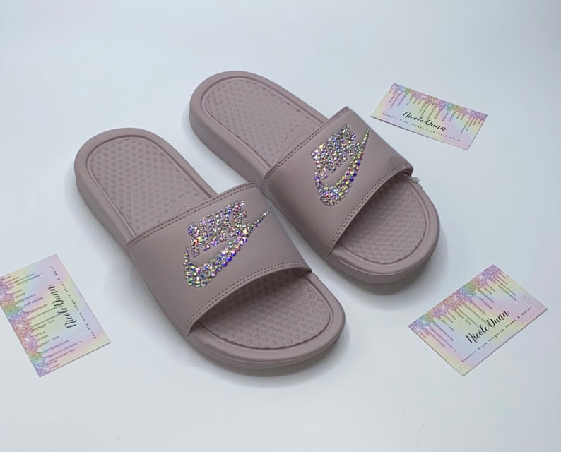 iridescent nike slides