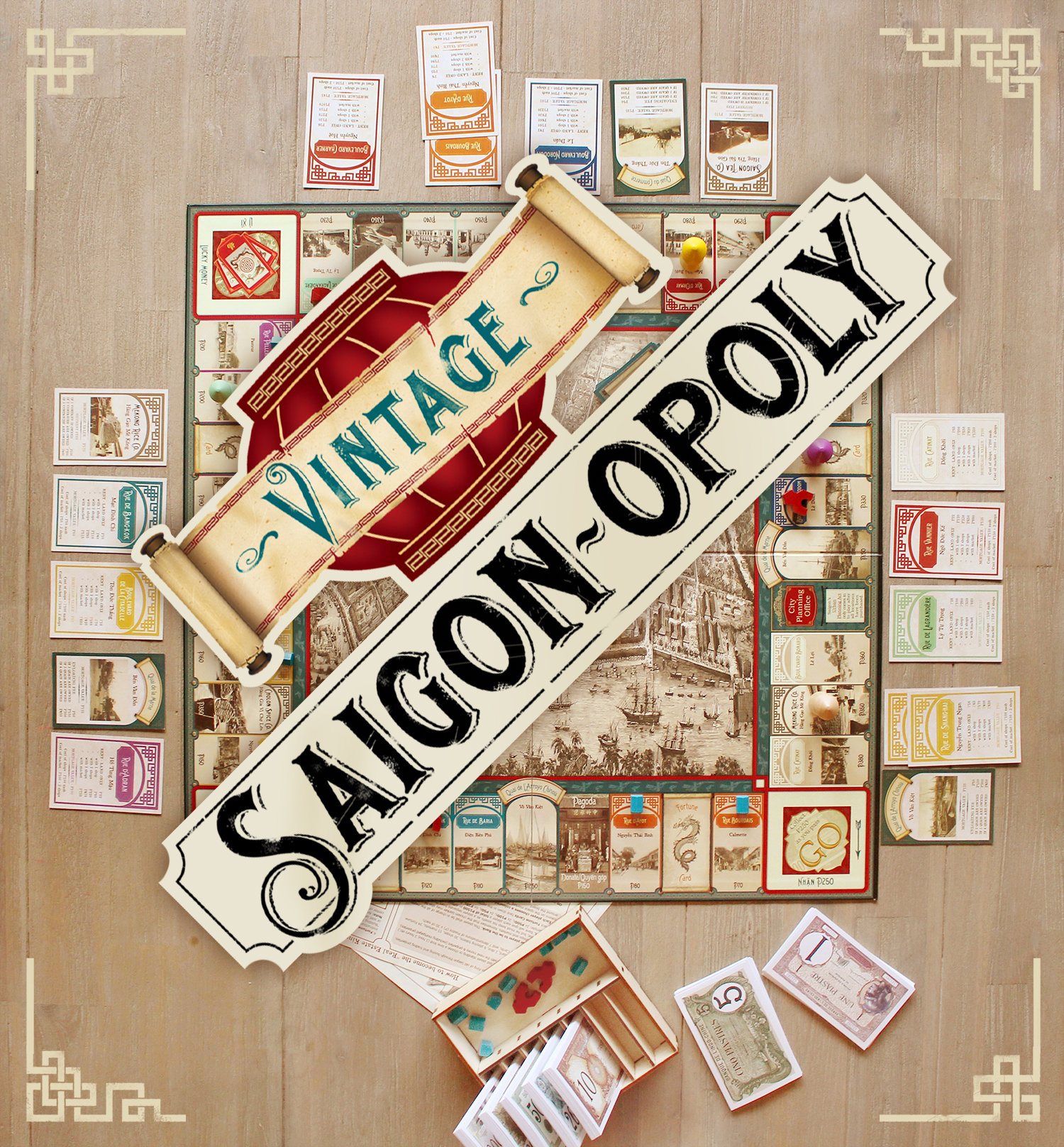 Vietnam Saigonopoly Board Game, Vintage Indochina Photos, Fun Family Game,  Birthday, Christmas Gift, Exclusive Design, Wooden Game Pieces - Etsy UK
