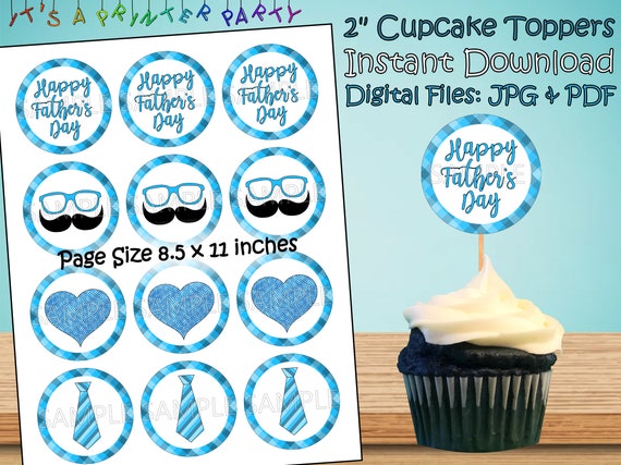 Printable Father's Day Cupcake Toppers digital Download | Etsy