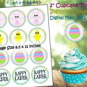 Printable Easter Cupcake Toppers (Digital Download)