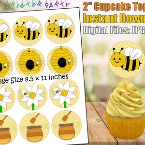 Toppers cupcake stampabili con calabrone (download digitale)