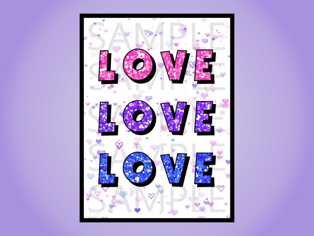 Printable Love Love Love Wall Art Print | Valentines Day Print ...
