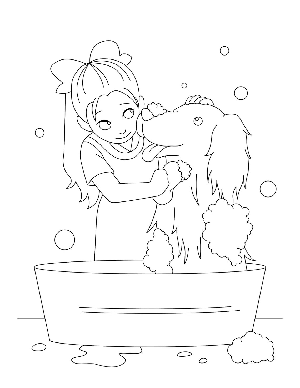 Kids and Animal themed printable coloring pages set of 3 | Etsy