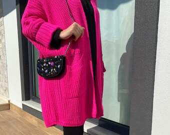 fuschia pink cardigans