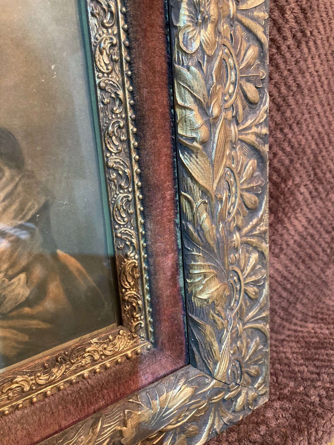 Antique Frame with picture 1800s Etsy