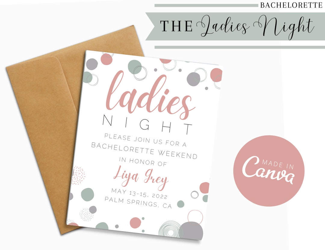 Ladies Night | Bachelorette Party Invitation | Instant Download | Edit ...