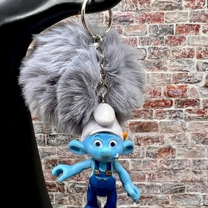 Handmade Vintage Smurf Keychain