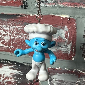 Handmade Vintage Smurf Keychain