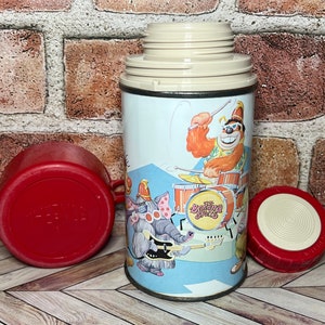 HTF Vintage 1969 Metal King Seely BANANA SPLITS Thermos Complete