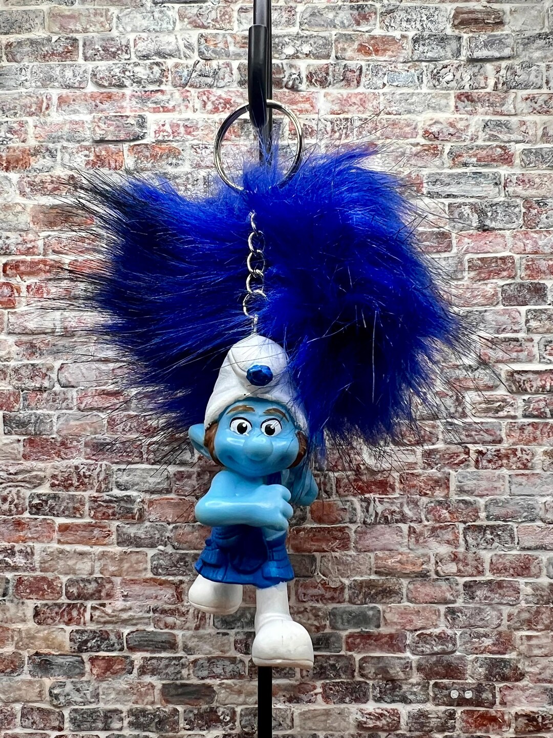 Hand Made Vintage Gutsy Smurf Keychain - Etsy