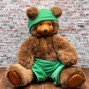 Vintage 1988 Applause Raikes Bear With Wooden Face And Feet