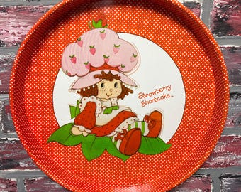 Vintage Iconic Strawberry Shortcake 1980s Metal Serving Tray