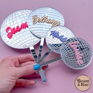 Personalised Disco Ball Cake Topper | Disco Ball | Disco Cake | Disco Cake Topper