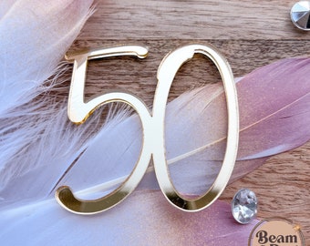 Acrylic number charm | Age cake charm | 21st| 30th| 40th| 50th| 60th cake charm | Mirror acrylic number charm