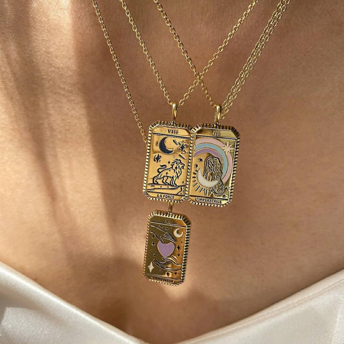 Tarot Card NecklaceMystic JewelryGodCelestialBirthday Etsy