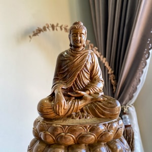 Shakyamuni Buddha Calling the Earth to Witness, Gautama Meditating Buddha Statue, Buddhist Figurines, Buddha Statue for Home Decor