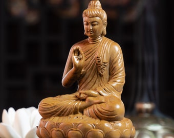 シダルタガウタム(釈迦) ヴィタルカ ムドラに座るゴータマ仏陀、釈迦牟尼瞑想仏像、仏像、室内