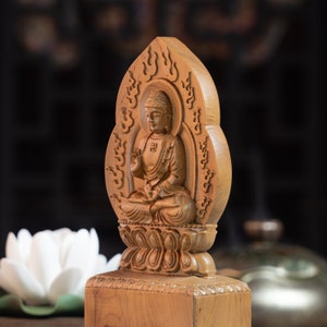 Double-sided Amitabha Buddha Statue, Wooden Buddha Statue 6