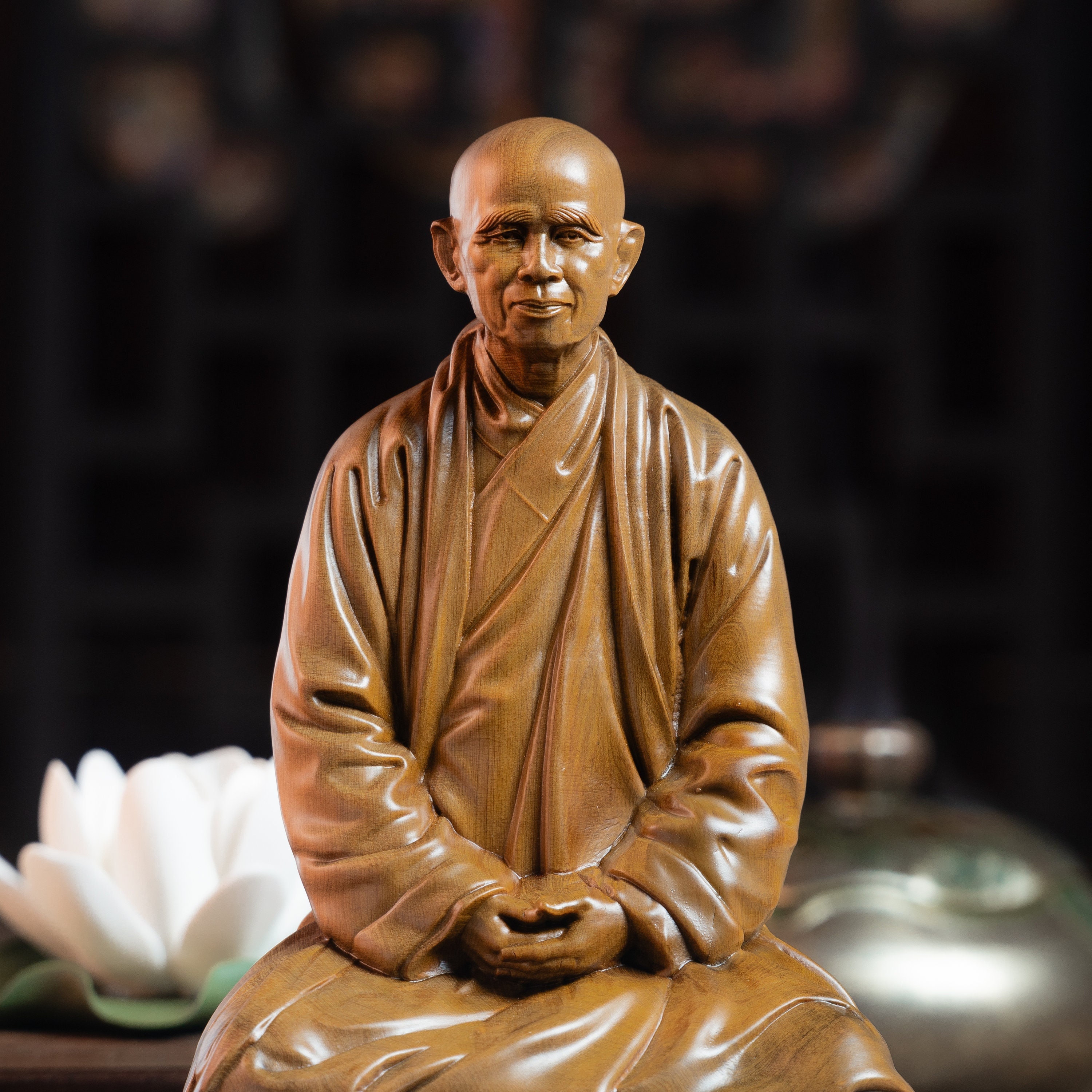 Zen Master Thich Nhat Hanh Statue, Buddhist Art Feng Shui, Meditation Decor,  Buddha Statue Small for Home -  Canada