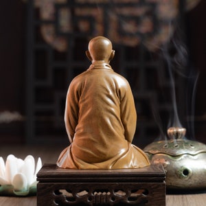 Zen Master Thich Nhat Hanh Statue, Buddhist Art Feng Shui, Meditation Decor, Buddha Statue Small for Home image 7