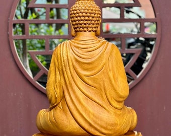 蓮華座に座る釈迦牟尼仏像 19.7/23.6/27.6/31.5インチ、蓮華座に座る