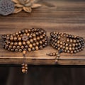 108 Mala Beads 6/8mm- Wooden Buddhist Prayer Beads, Buddha Bracelet, Bead Bracelet Men, Meditation Accessories, Green Cypress Wood Mala Bead product logo
