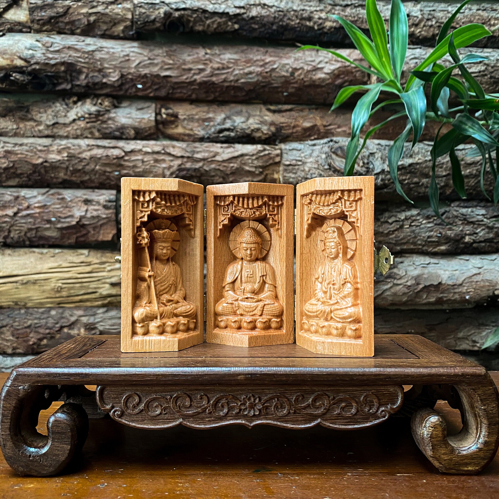 Triptych of Ksitigarbha Bodhisattva -amitabha Buddha -guanyin
