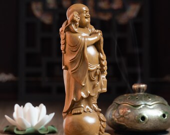 仏教美術品 五子弥勒仏 大腹笑仏 応接間 仏堂 卓上 置物 銅製品 工芸品 笑う弥勒仏像、微笑む弥勒仏、幸せな仏像、仏教美術風水、室内装飾用の