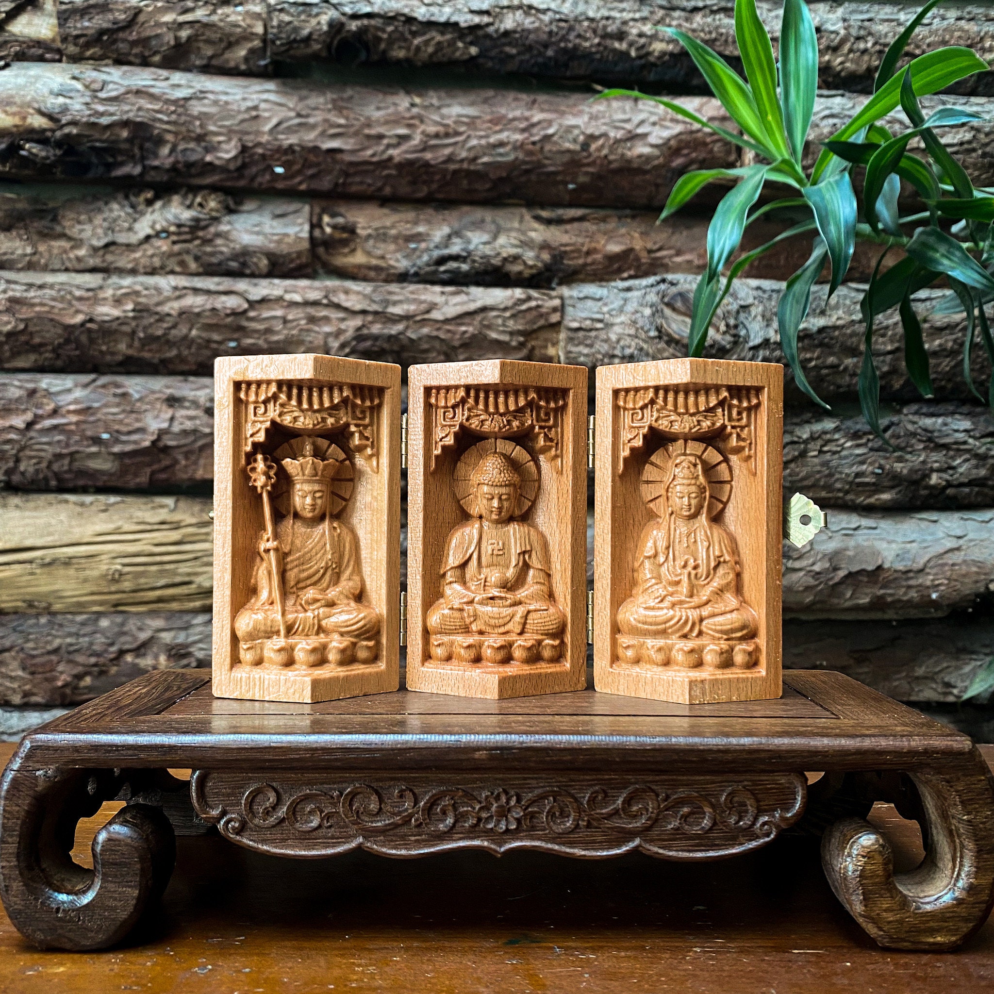 Triptych of Ksitigarbha Bodhisattva -amitabha Buddha -guanyin