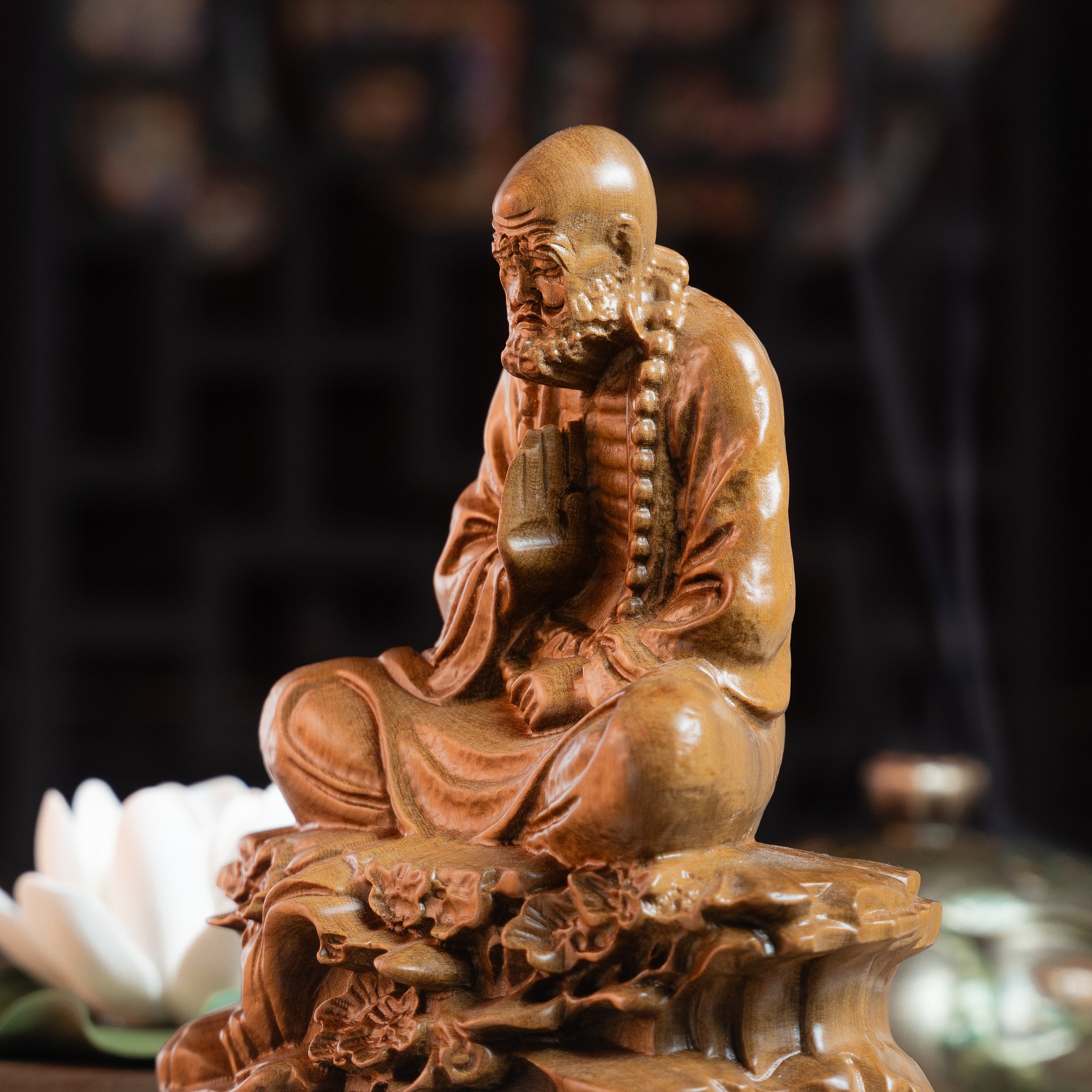 Bodhidharma Statue, Buddhist Art Feng Shui, Meditation Decor